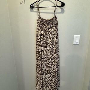 Abercrombie & Fitch Black and Cream Floral Maxi Dress